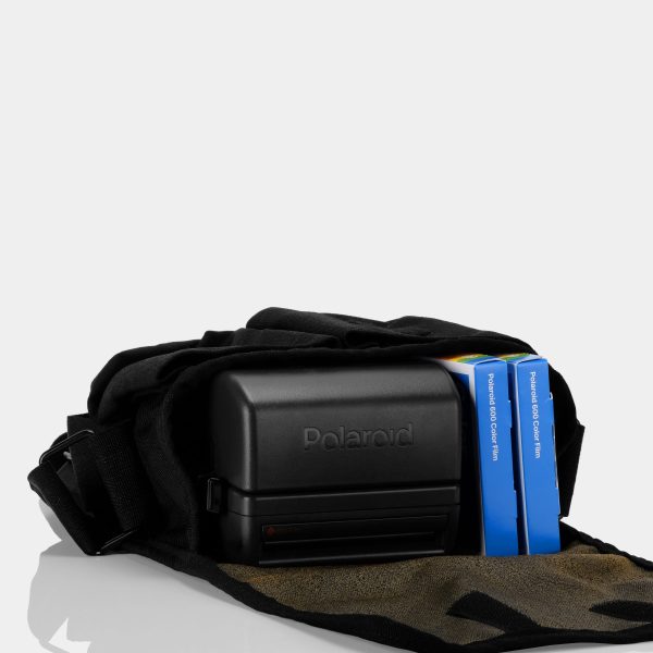 Polaroid Black Instant Camera Bag with Brown Interior For Discount - Image 2