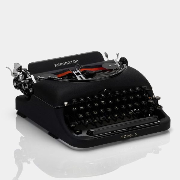 Remington Model 5 Black Manual Typewriter and Case For Cheap